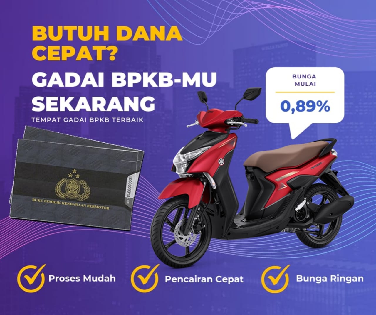 Pinjaman Dana Jaminan Bpkb Motor Yamaha Gear 125 Dapat Pinjaman Berapa? Seperti Ini Simulasinya